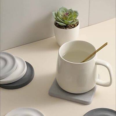 wholesale wave engraving absorbent diatomite stone coasters set