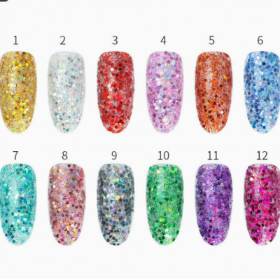 Scallion Jelly Powder, Nail Glitter, Fashionable Nail Iridescent Glitter, Nail Accessories, Body Makeup Glitter photo-4