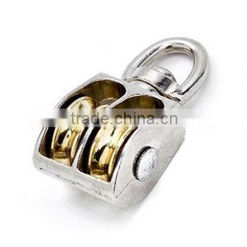 Zinc Swivel Double Pulley Nickel Plated