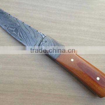 udk h100" custom handmade Damascus hunting knife / Skinner knife with Damascus steel bolster and Walnut wood handle