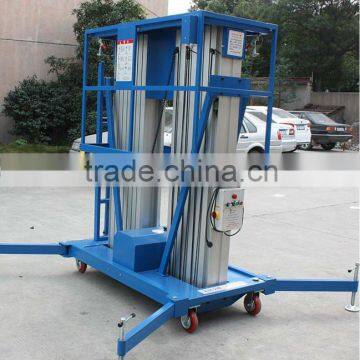 hydraulic double mast aluminum alloy aerial work lift platform for sale