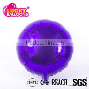 China balloon wholesaler EN71 approved 18'' round silver solid foil balloon