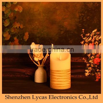 remote control set of 3 real wax flameless LED pillar candles