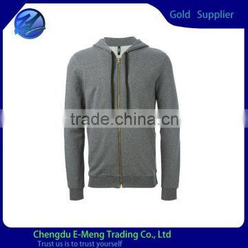 High Quality Custom Print Terry French Hoodie with Zipper for Men