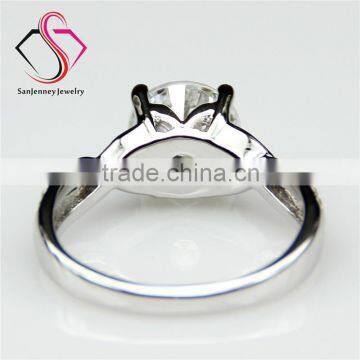 Round Brilliant Cut Forever Classic Moissanite 2CT 8.0mm Center 14k 18k White Yellow Gold Diamond Engagement Ring photo-2