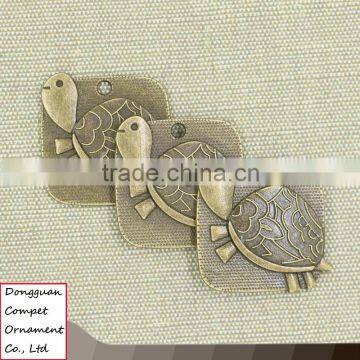 Wholesale Diy Accessories Zinc Alloy Turtle Pattern Square Pendant photo-2
