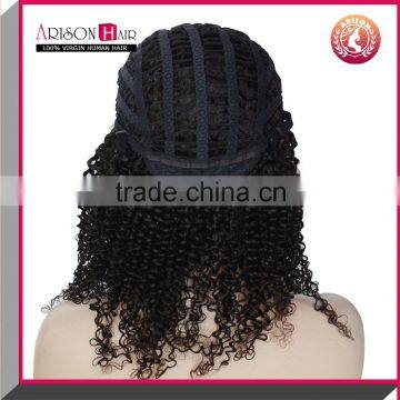 Cheap Brazilian Virgin Human Hair Kinky Curly u Part Lace Wig for Sale
