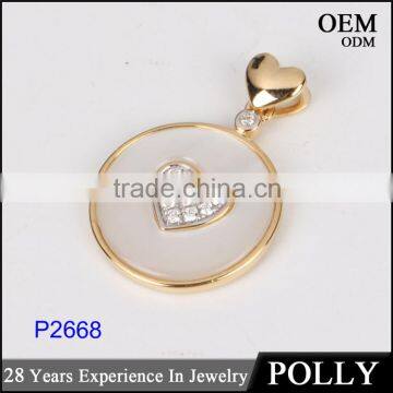 OEM Fashion 925 Sterling Silver Heart Shape Shell Good Plating Pendant Jewelry photo-3