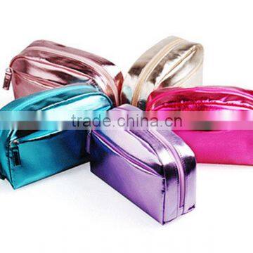 Luxurious waterproof bright pu cosmetic bag