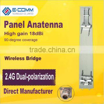 Hot sale!!2.4Ghz Outdoor high-gain18dBi dual polarization directional sector panel antenna with N female for wireless WIFI