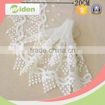 Popular new lace designs 2016 pom pom embroidery lace