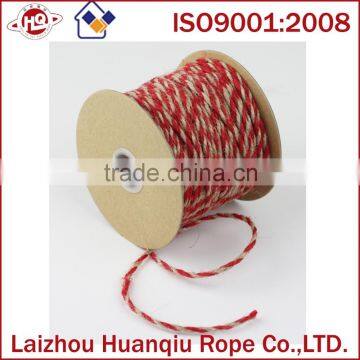 2.5mm 2 ply twisted red and natural jute twine 25yard