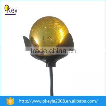 Battery Operated LED Yellow Hand Blown Glass Sphere - Timer