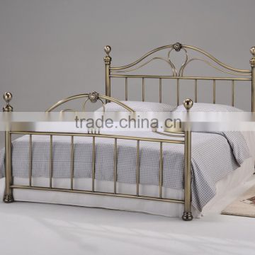 Princess metal bed, golden bedroom furniture