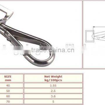 Nickle Plated Smplex Hook With Swivel Square Eye Bolt Snap Hook With Nose Ring photo-3