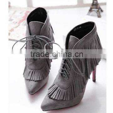 Latest England Style Tassel Anckle Suede Rubbe Sexy Girls Riding Boots photo-4
