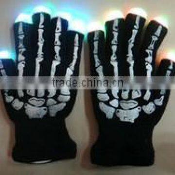 Flashing Luminous Skeleton Gloves with 6 functions & Light up led gloves with multi color