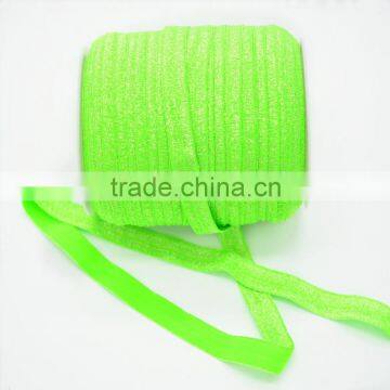 Shiny Frosted Elastic Hair Tie 5/8''Fold Over Elastic Cheap Wide Headbands FOE photo-2