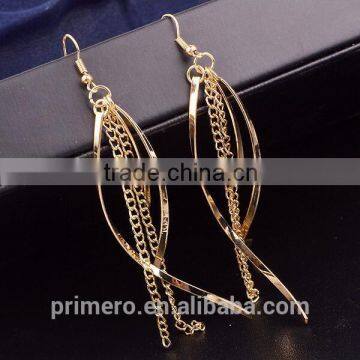 Simple Long Chain Tassel Dangle Earrings Fashion Gold Plated Designs For Women photo-5