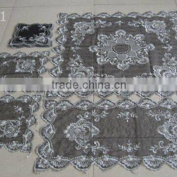 Beaded velvet black tablecloth 16pcs set