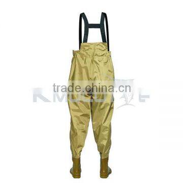 CHN-81204 high chest green color fishing wader pants waterproof fishing clothing