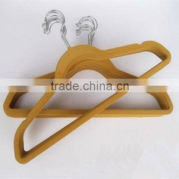 hot sale flocking hangers top grade black velvet men coat hangers clothes clothing hanger