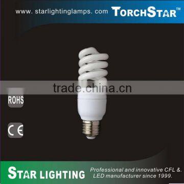 9mm tube 11W energy save T3 half spiral lamp