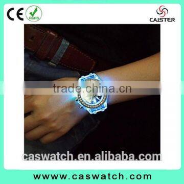 Hot Fashion Crystal Watch Silicone Watches Band Flashing Lights Watch China photo-2