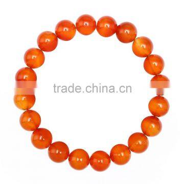 Gorgeous 10mm 7.5 Inch Red Agate/ Carneline Gemstone Bangle Bracelet (Jewelry Box is not Included)
