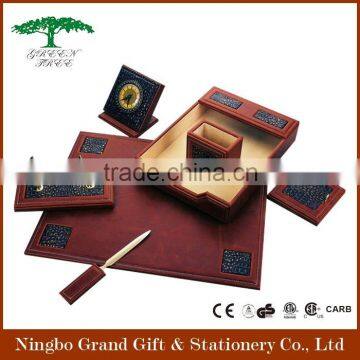 Top Quality Modern Desktop PU Leather Office Desk Organizer photo-3