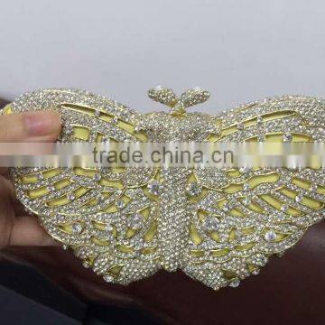 2016 Fashion bridal clutch crystal party bags butterfly women cluthes purses