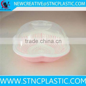 wholesale price plastic vegetable sieve with tray and lid