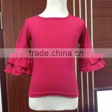 Wholesale Baby Ruffle Shirts MIX Color Miss123 Brand,Many Color T Shirts With Double Ruffle Long Sleeve photo-4