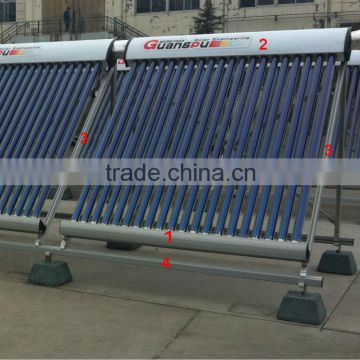 china patented 47/58x1800 all glass three target magnetron sputtering heat pipe pressured solar water collector