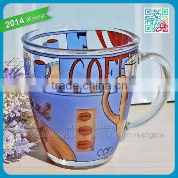 Manufacture glassware beautiful pattern coffee mugs