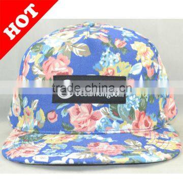 2013 fashionable cotton print snapback 5 panel cap/sports cap