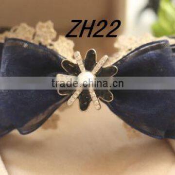 Blue Chiffon Ribbon Hair Clip Hair Accessories Hair Bow Embellishments Wholesale photo-2