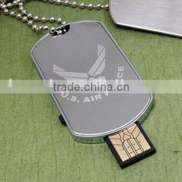 Dulk sale USB dog tag 2GB4GB8GB16GB Custom Solution laser engraving LOGO Metal usb pen drive