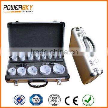 16pcs HSS M3 M42 Bi-Metal Hole Saw Set in Aluminum Box