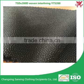 75Dx200D fusing fabric woven interlining Y75200