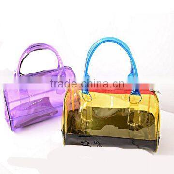 Korean Style PVC Transparent Young Lady Beach Tote Bag