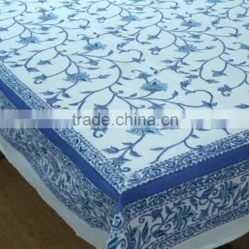 Flower Bale Indian Hand Block Printed Cotton Tablecloth