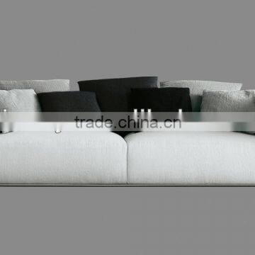 Modern white leather 2 seat sofa (D-62-C)