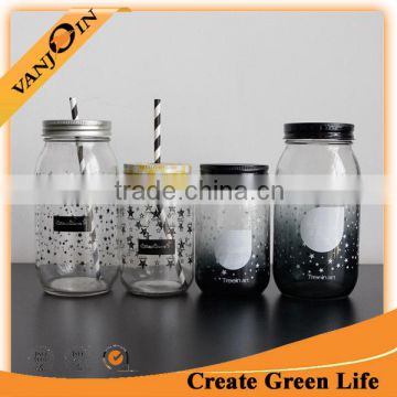 Beverage Drinking Jar 16oz 25oz Glass Mason Jar With Logo Print