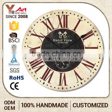 Hot 2016 Custom-Made Handmade Antique Mdf Home Decor Diy Wall Clock Sticker