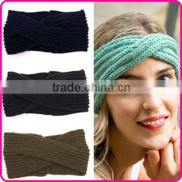 2015 wholesale hairband cotton handmade crochet girls headbands