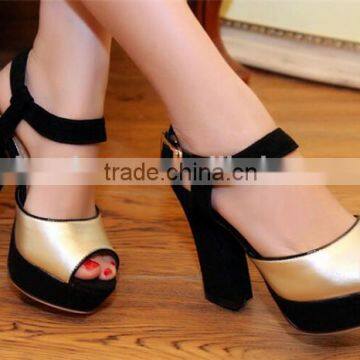 OS13 Platform Block High Heel Modern Straps Girl Fashion Shoes With Platform Patent Upper pu photo-4