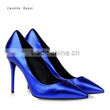 Colorful blue shoes CR530 pump shoes women 2016