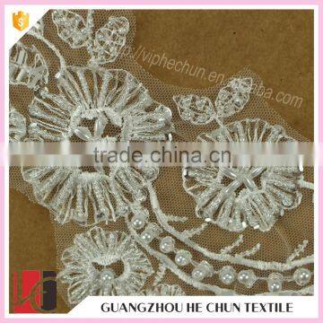 HC-2781-1 Hechun Tulle Made Beaded Lace Bridal Applique for Dress photo-3