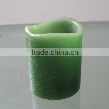 Flameless battery powered green color wax led tea light led moon candle